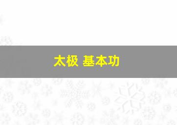 太极 基本功